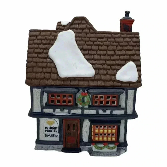 Dept 56 Tutbury Printer Dickens Christmas Village Lighted Building Decor Vintage - Picture 2 of 6